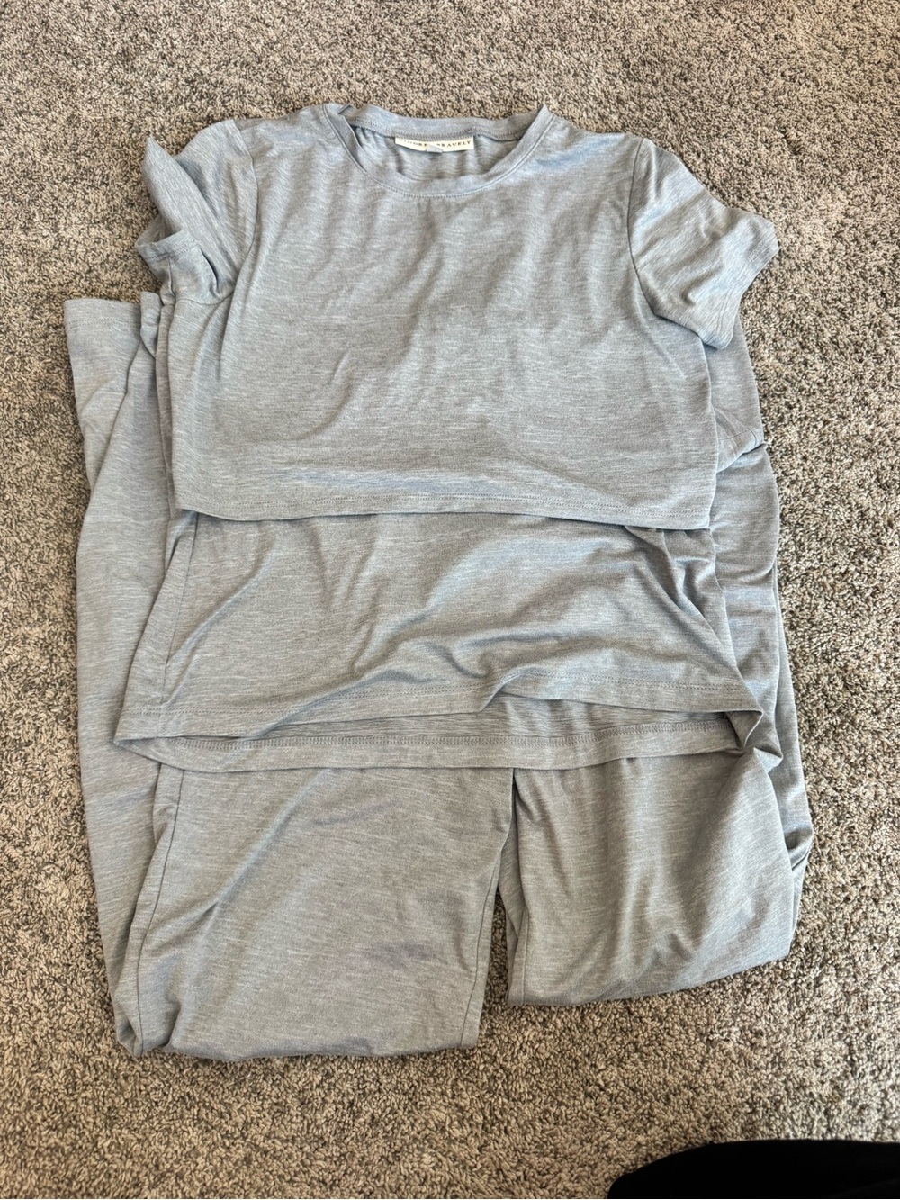 Kindred Bravely Light Gray Nursing Pajama Set